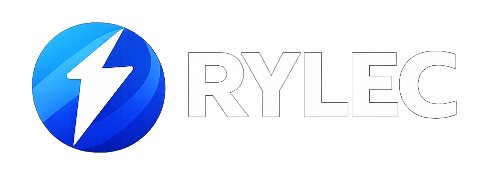 Rylec Logo Landscape Transparent White Text